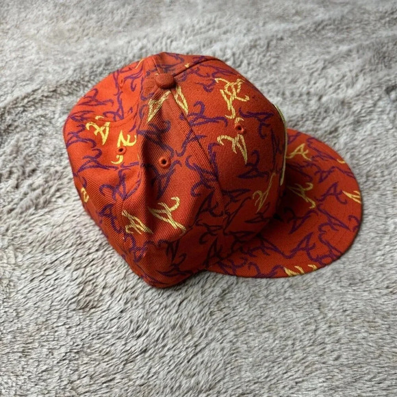 Atlanta Braves Hat New Era 59Fifty All Over Print Baseball Cap Orange 7 5/8 New - Picture 5 of 16